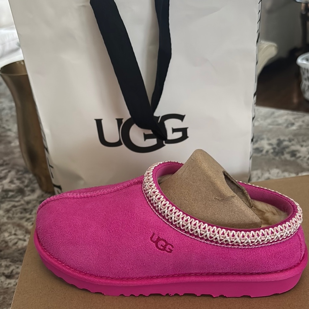 UGG Fuchsia Suede Slippers